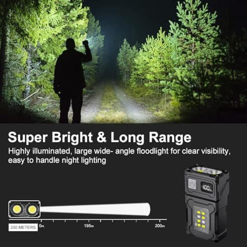 flintronic Small Torch, USB C Rechargeable Mini EDC Torch, COB Work Light — view 6