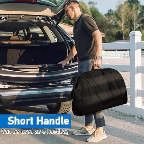 MISSLO 4 Handles Heavy Duty Garment Bags for Travel Storage 43" Suit Bag Carrier for Men with 6" Gusseted and Pockets Women Clothes Cover Suit Holder for Shirts, Coats, Dresses, 2 Pack — view 2