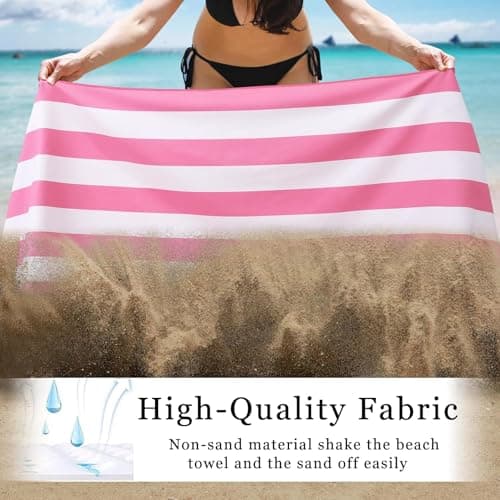 DDUP Microfibre Beach Towel, 160x80cm Extra Large Sand Free Beach Towels for Adults,Soft and Lightweight Travel Towel,Double Sided Quick Dry Super Absorbent with Mesh Bag for Swimming Yoga Gym(Blue) — view 3