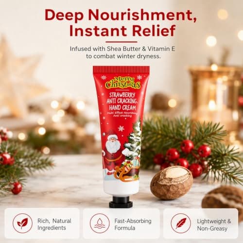 Small Christmas Hand Cream Set, Moisturising Hand Lotion Mini Handcream Set, Hand Moisturiser Kit Nourishing Travel Size Moisturizer Small Christmas Birthday Gifts for Women Men（30gx5pxs） — view 4