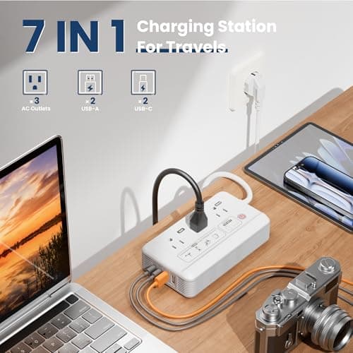 Mapambo 2000W Voltage Converter US to Europe, 7 in 1 Converter for European Travel for Hair Dryer, Kettles, Coffee Makers and etc. 220v to 110v Converter for International Travels (White) — view 5