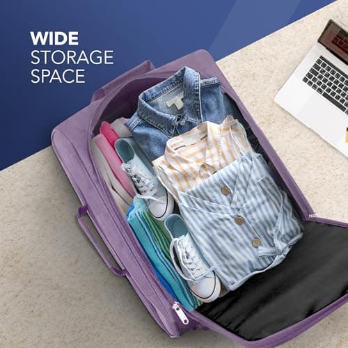 LUGG Cabin Size Lightweight Luggage - Durable 600D Polyester Snowflake Push Up Trolley - Solid Wheels - Easyjet, Ryanair, British Airways - Airway Locker (55x40x20cm) — view 4