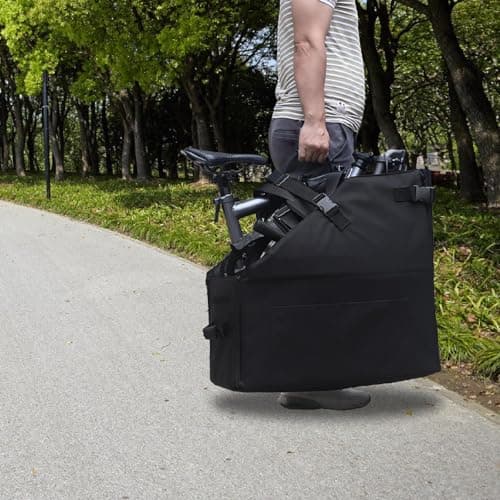 F Fityle Folding Bike Storage Box Bike Transport Case Sturdy Container Hiking Transportation Folding Storage Bag, L — view 2