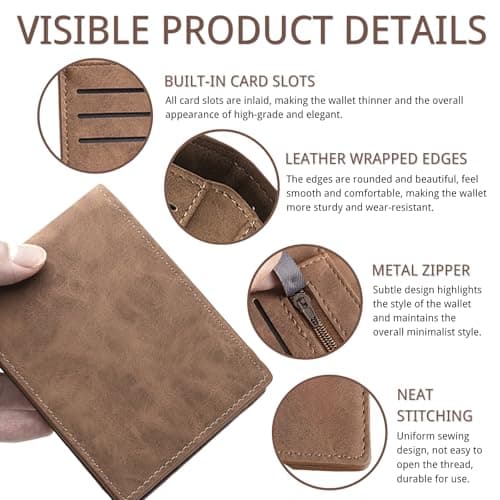 KEYRI 1 PCS Leather Wallets Mens Slim Wallet for Men UK — view 3