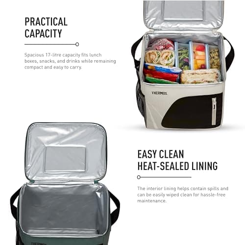 Thermos Radiance 17L Insulated Family Cool Bag Rock Cap Green – Large Picnic & Cooler Bag, Leak-Resistant Food-Safe Lining, Isotec™ Insulation Keeps Food Cold 5 Hours, Shoulder Strap & Storage Pockets — view 6