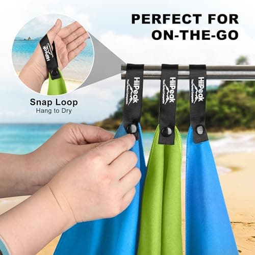HiiPeak Microfibre Towel Compact Camping Gym towel - Quick Dry Lightweight Absorbent Sports Swimming traveling Hiking Drying Towel for Men,Women (Green-1pack, 40cm x 80cm) — view 2