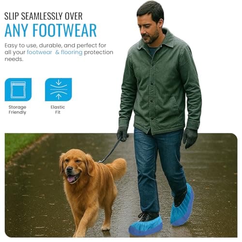 TYGA 40 Pieces Waterproof Reusable Shoe Covers - Blue — view 4