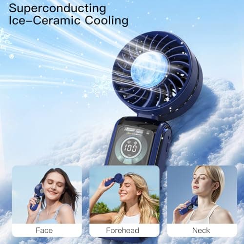 RaMokey Handheld Fan with Ice Cooler, Portable USB Rechargeable Fans — view 2