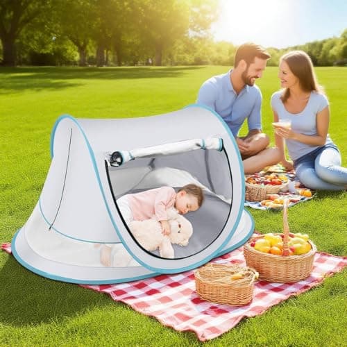Babys Beach Tent - UPF 50+ Beach Tent Sun Shelter, Foldable Outdoor Sunshade For Lake Play Fishing Picnic Hiking Travel Camping Vacation Backyard Park — view 4