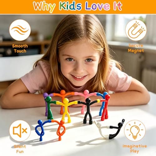 PICKSMOCUB 20PCS Magnetic Fidget Toys for Kids Magnetic People Sensory Travel Toys for Stress Relief Bendable Magnet Men Fridge Magnets Desk Fidget Toy for Boys Girls Classroom Gifts — view 4