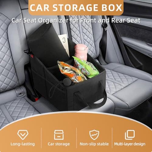DHSWNNG Car Organiser, Boot Storage Organiser 31x25x25cm Foldable Multi-Compartment Car Caddy Organisers With Handle Cars Seat Organisers Backseat Storage Box — view 5