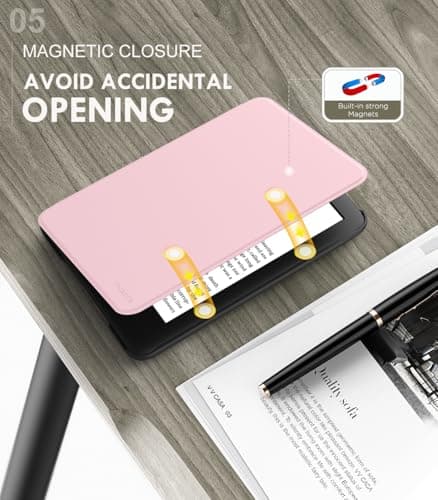 MoKo Case for 6" Amazon Kindle Basic 11th Gen 2024/2022, Pink — view 5