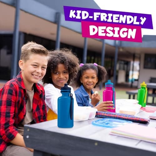 Kids Water Bottles Bulk Pack 12 x 532ml - Plastic School Drinks Bottles — view 4