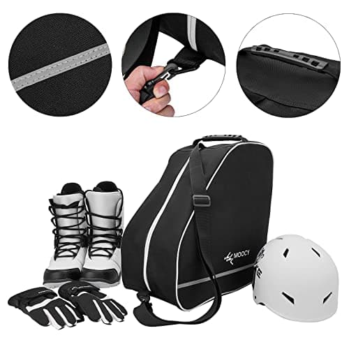 Lixada Multipurpose Ski Boot Bag, Black, 45 x 44 x 24 cm / 17.7 x 17.3 x 9.4 inches, Waterproof, Adjustable Strap, Non-slip Bottom, Ski/Snowboard Equipment Bag for Boots, Helmet, Goggles, Gloves — view 2