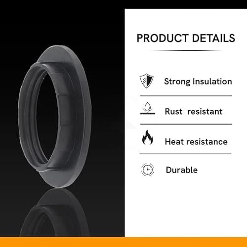 DC VOLTAGE 8 Pack E27 Lampshade Reducer Rings 38mm Bakelite Collar Adaptor Washer Light Shade Converter Screw Ring for Lamp Holder Socket Fitting Replacement — view 3