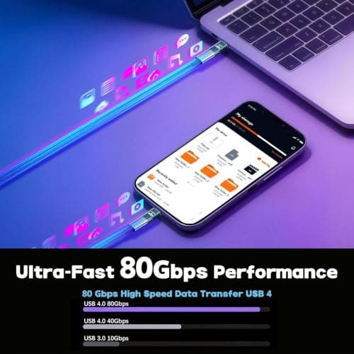 blicadijo USB C Magnetic Adapter - 240 W Type C Magnetic Plug 24 Pin with 80 Gbps 8K Fast Charge & Data Transfer for Laptops Tablets Smartphones - Tin Colour — view 4