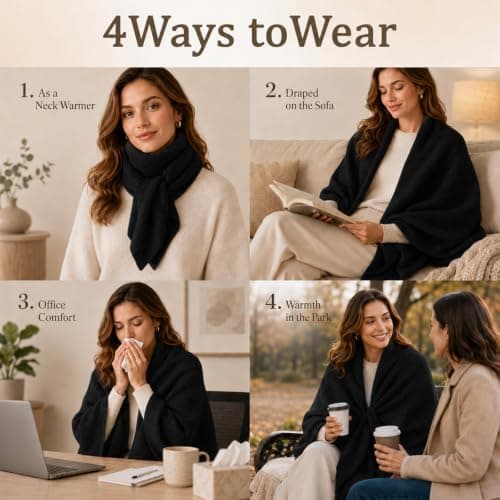 Celsano Triangle Pashmina Shawls and Wraps 185*75cm Knitted Shawl for Women — view 6