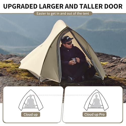 Naturehike Cloud Up Pro Camping Tent, 1 Person, Desert Sand — view 4
