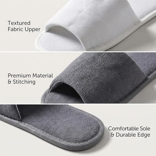 JaiZvt Hotel Slippers, 4Pairs Spa Slippers with Open Toe Design, Washable Spa Travel Slippers for Women/Men Guests and Hospitality Services — view 5