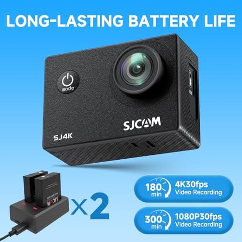 SJCAM SJ4000 4K30fps Action Camera with 64GB Card,40MP EIS Stabilization,3-Axis Motorcycle Helmet Sport Camera, 170° FOV | 30M Waterproof Underwater Camera, 5X Zoom,Dual Batteries — view 5
