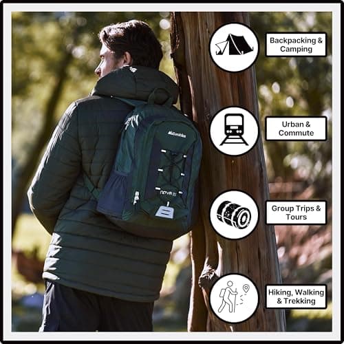 Eurohike Nova 25 Litre Daysack with Ventilated Back Panel, Lightweight, Packable, Adjustable 25L Daypack, Backpack, Rucksack, Bag for Men Women & Kids, School, Commuting, Camping, Hiking (Green) — view 6
