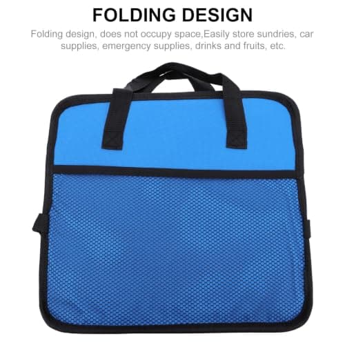 Trunk Storage Box Foldable Insulation Containing Box Blue Oxford Cloth Separate Layer Design Waterproof Wear-resistant Scratch-resistant for Car Trunk and Hiking — view 3