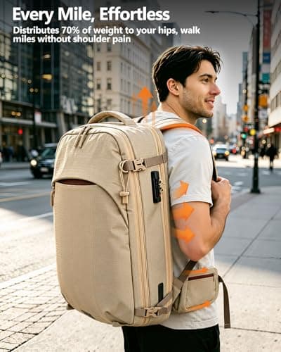 Zurligi Vacuum Travel Backpack with Pump, 40-70L Expandable — view 2