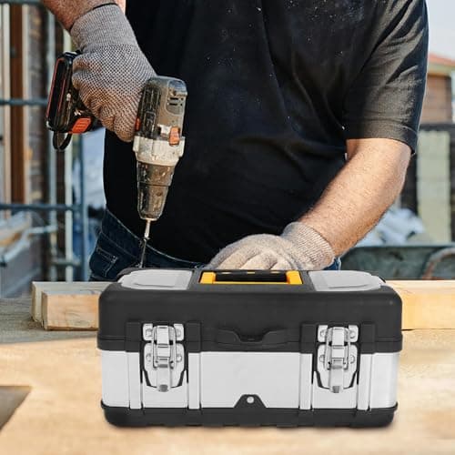 Stainless Steel Tool Box Travel Suitcase Back to School Lockable — view 5