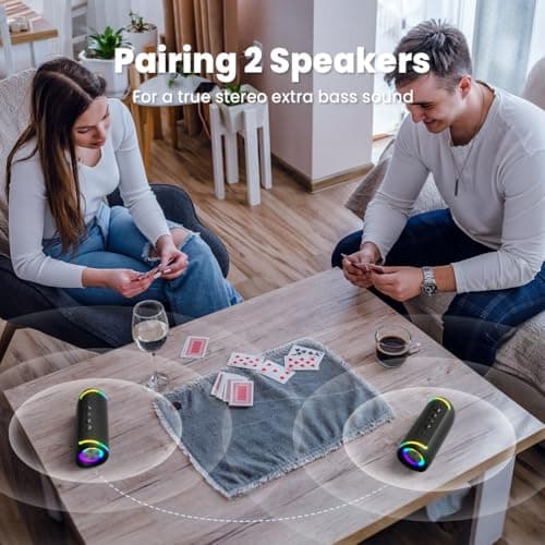 RIENOK 30W Bluetooth Speaker Wireless Portable Waterproof Speaker with 10-Hour Playtime Bluetooth 5.3 TF Card Up to 128G Speakers for Home Garden Party Camping Travel — view 3