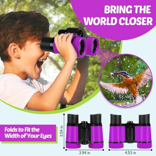 Binoculars for Kids, Kids Binoculars toys for 3 4 5 6 7 8 Years Boys and Girls, Set with Magnifying Glass & Compass - Birthday Gifts Outdoor Toy for Kid Ages 3-8 Toddler Camping — view 2
