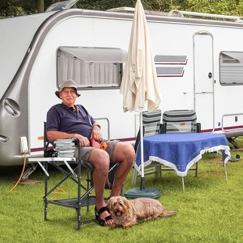 Bonnlo Directors Chair with Side Table & Storage bag,Portable Camping Chair — view 2