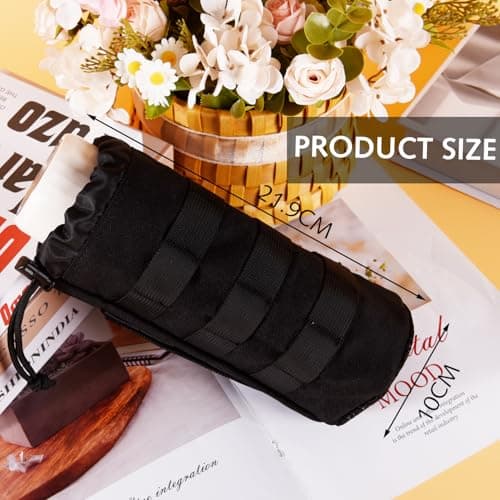 Ezranova 1pcs Molle Water Bottle Pouch for Hiking and Cycling (Black) — view 3