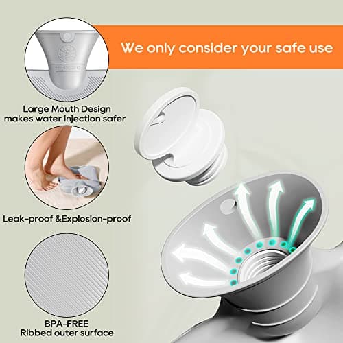 Hot Water Bottle with Cover,Rubber Warm Hot Water Bag with Soft Plush Waist Cover Belt Hot Water Bottle Pouch for Pain Relief Neck,Shoulder, Hands,Back, Legs,Waist — view 5
