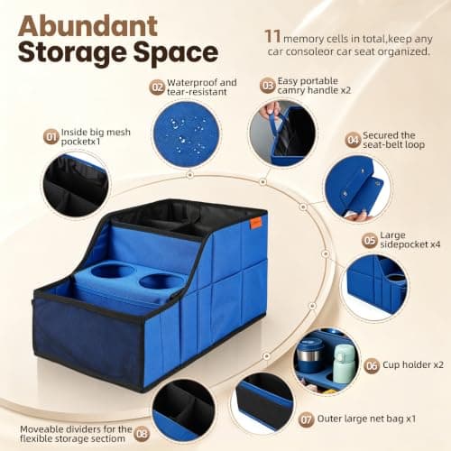 LLPHOACI Car Seat Organiser Van Organiser Front Back Seat Storage — view 6