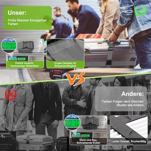 Aulese 2 Pack Luggage Straps, Adjustable Suitcase Straps with Luggage Tags, High-Visibility Luggage Straps for Suitcases, Travel Accessories Luggage Belt for Baggage (Grey) — view 5