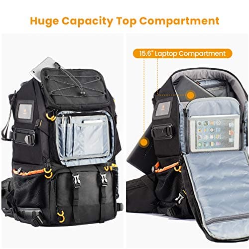 TARION 2 Bags in 1 Large Camera Bag Backpack 27L with 15.6" Laptop Sleeve — view 4