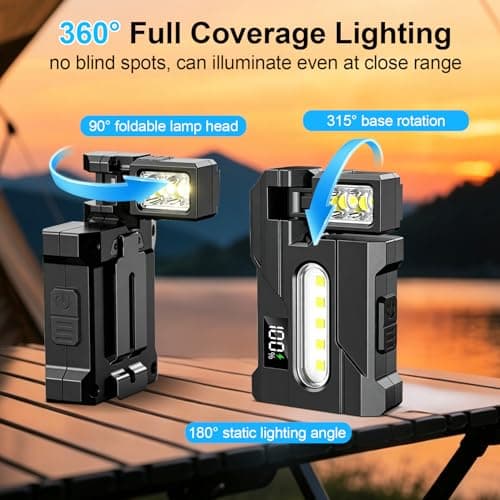 Mini EDC torch,Rechargeable Type-C , 90° Rotatable LED, Waterproof,Grey — view 2