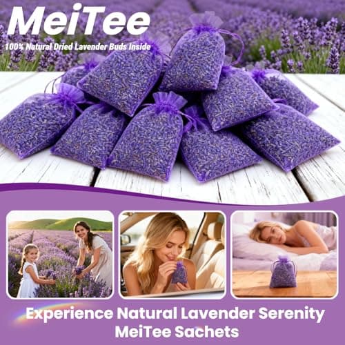20 Pack French Lavender Sachets Fresh Scent for Closets Drawers Car — view 5