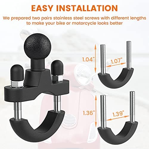 CAMOLO Motorcycle Action Camera Mount Holder, Handlebar Mount Clip for Bike/Bicycle/Motorcycle/Motor,Compatible with GoPro Hero 6/7/8/9&Other Action Camera — view 5