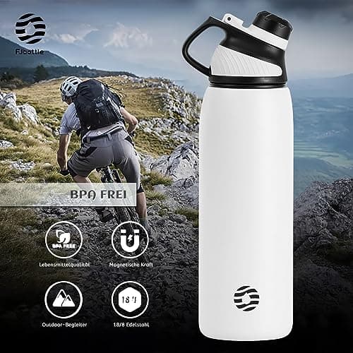 Fjbottle 1L Stainless Steel Thermal Water Bottle with Magnetic Lid — view 5