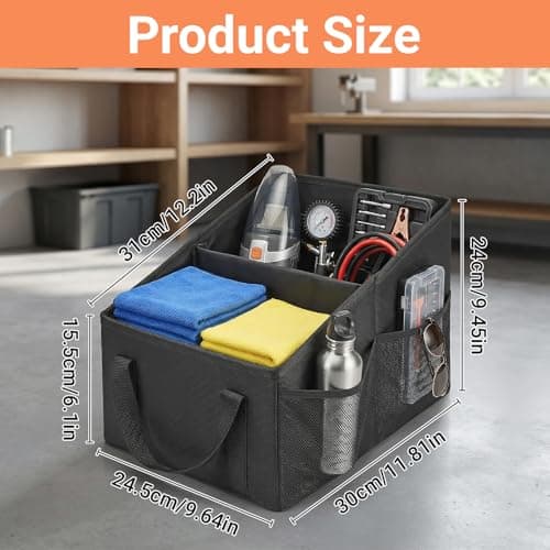 NBOUOU Car Seat Boot Organiser Storage for Front or Back Seat, Portable Waterproof Car Organiser Essentials Collapsible, Holds Snacks, Cups, Books, Tissue - Keeps Cars Tidy and Clean — view 2