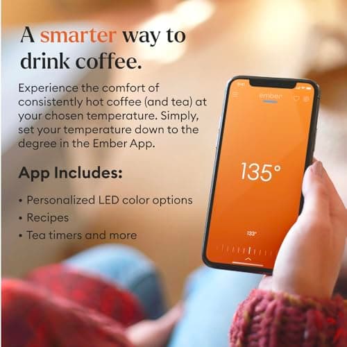 Ember Smart Mug 2 Travel Mug, 1.5 Hour Battery Life, App Controlled Heated Coffee Mug, Improved Design, 10 Ounces, Black — view 2