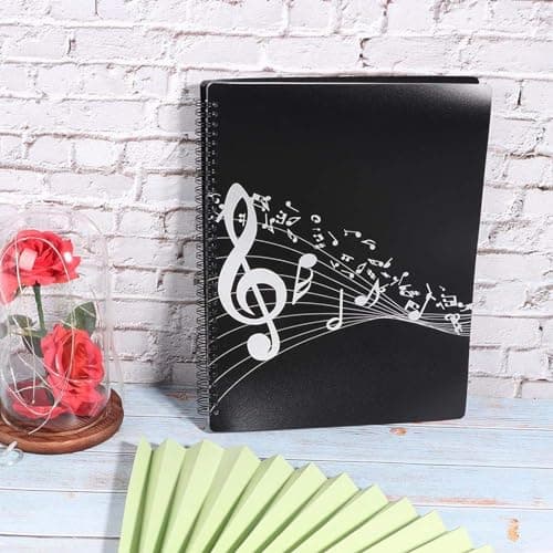 ZAICOLER Sheet Music Folder, for Piano Guitar, A4 Size, 40 Pages |, Non Slip Transparent Pockets, Concave Convex Technology for Practice Rehearsal Studio — view 2