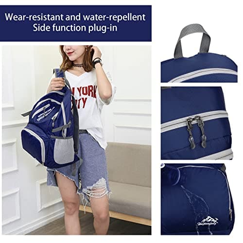 Lywencom 30L Foldable Hiking Backpack Ultralight Waterproof Daypack(Navy) — view 4