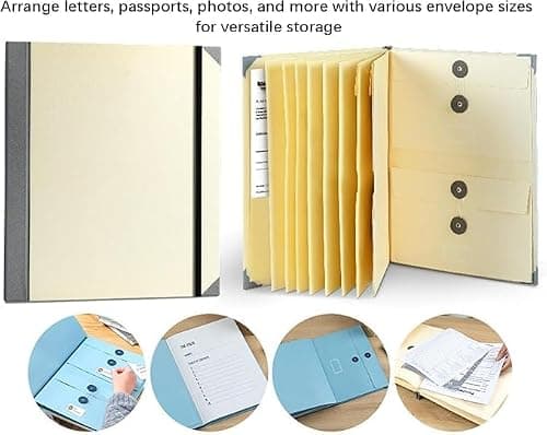 Document Organizer Folio with Labels: Personal Family Document Organizer Binder - Life Binder Organizer Kit with Pockets, Ideal Family Emergency Binder for Important Documents(Blue*1) — view 4