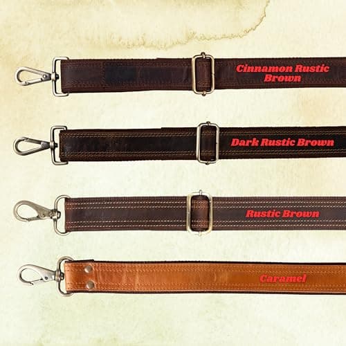 Leather Bag Shoulder Strap Men Messenger Bags Strap Replacement (Cinnamon) — view 3