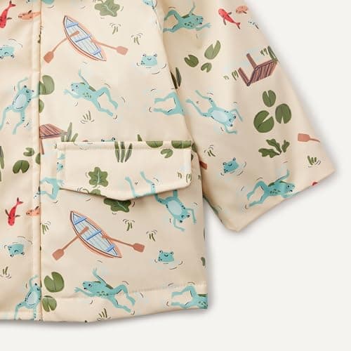 Amazon Essentials x Sofia Grainge Baby Boys' Water-Repellent Rain Jacket, Light Tan Frogs, 12 Months — view 3