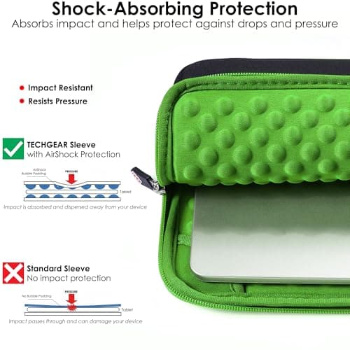 TECHGEAR Universal Neoprene Padded Sleeve Case for 9-11" Tablets: iPad Pro/Air 11", iPad A16 10.9", iPad 10.2", Samsung Tab A11 Plus A9+ S10 Lite S9 FE, Lenovo Tab M10 - Shockproof Zipped Pouch — view 3