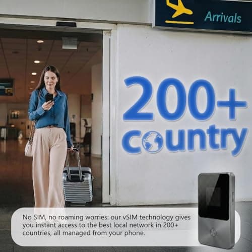 Portable WiFi Hotspot, No SIM Card Needed, 10GB UK & Europe Data Included, Works in 140+ Countries, Connects 8 Devices, 3500mAh 4G LTE Pocket WiFi for Travel — view 4