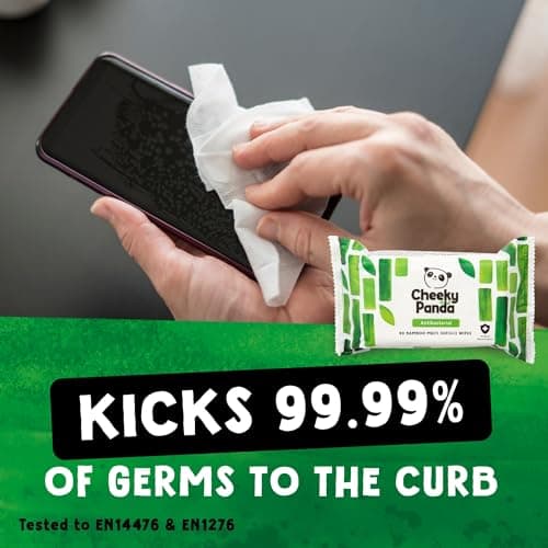 Cheeky Panda Antibacterial Wipes – 90 Bamboo Cleaning Cloths for Kitchen & Home, Kills 99.99% of Bacteria, PFAS Tested, Vegan & Cruelty Free — view 4